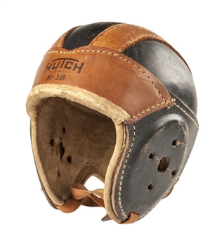 1920s-30s Leather Football Hutch Helmet